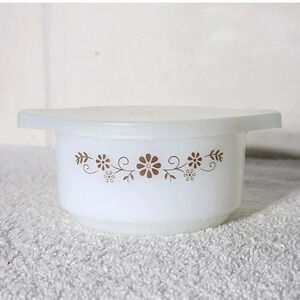 Vintage Dynaware Pyr-O-Rey Custard Cup Mini Casserole Dish W Plastic Lid